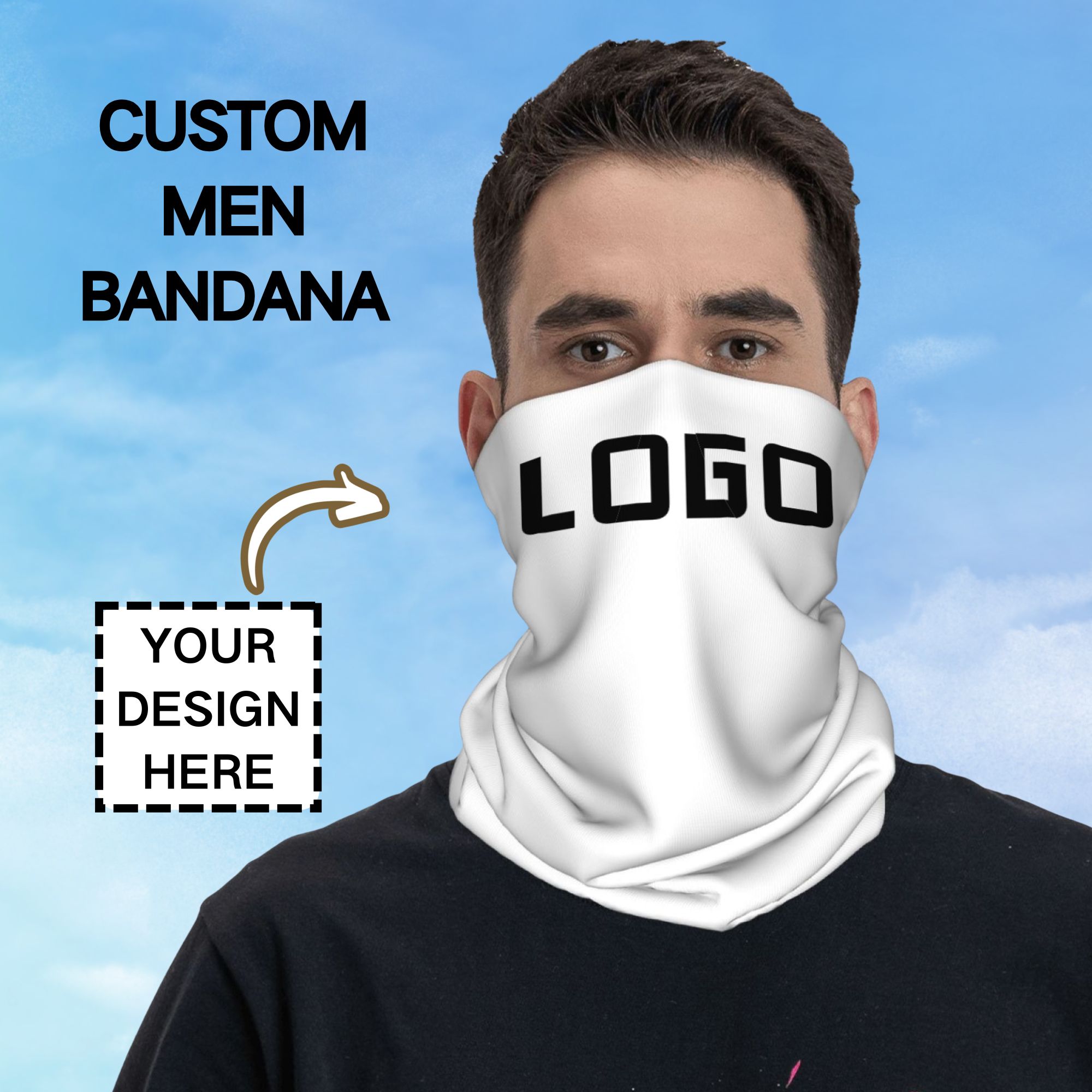 Neck Gaiter Face Cover - 사용자 정의 사진 로고 원활한 넥