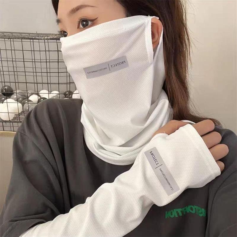 Sports Mask Breathable - 아이스 실크 자외선 차단 세트*페이스 마스크+팔