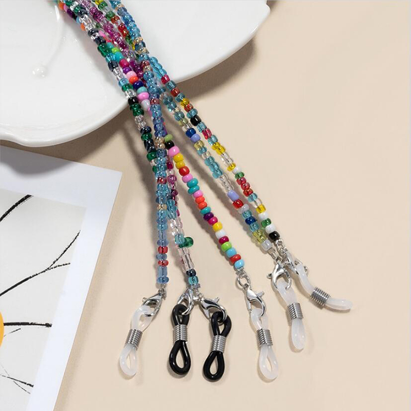 Mask Chain Holder - 화려한 쌀알 비즈 안경줄 크리스탈 비즈