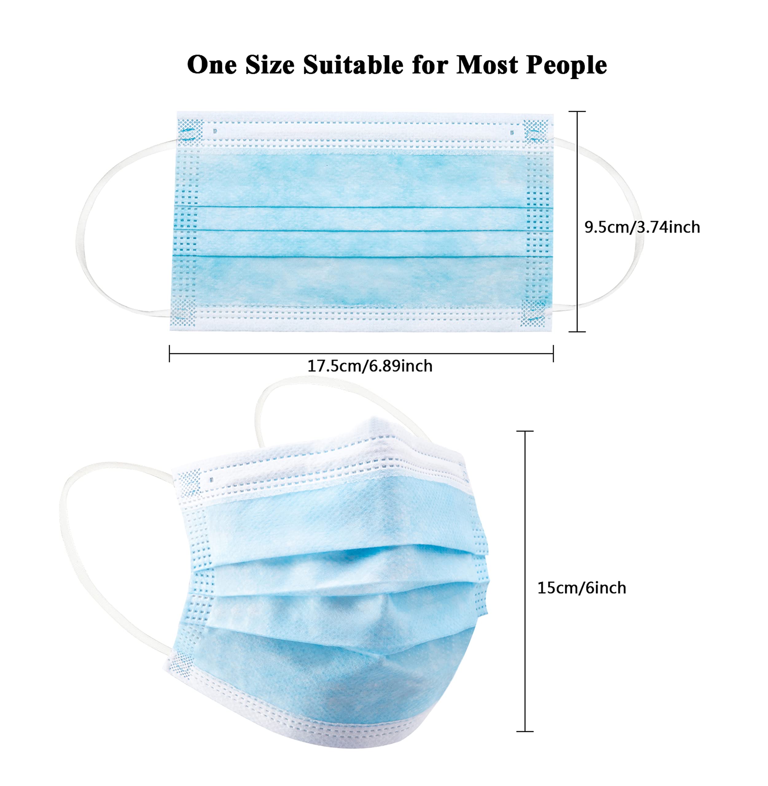 50/100Pcs 얼굴 파란색 흰색 성인 마스크 공장에 - Disposable Mask Blue 리뷰 및 가격