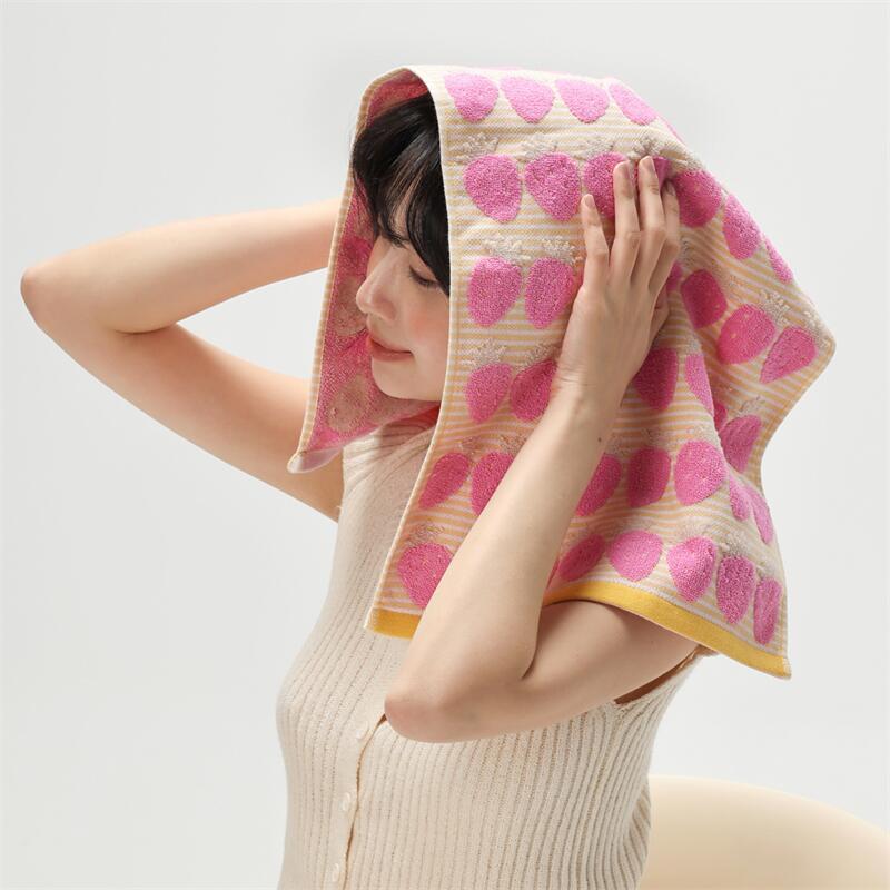 딸기 시리즈 코튼 부드러운 페이스 타올, 흡수성 목욕  - Cloth Face Mask Washable 리뷰 및 가격