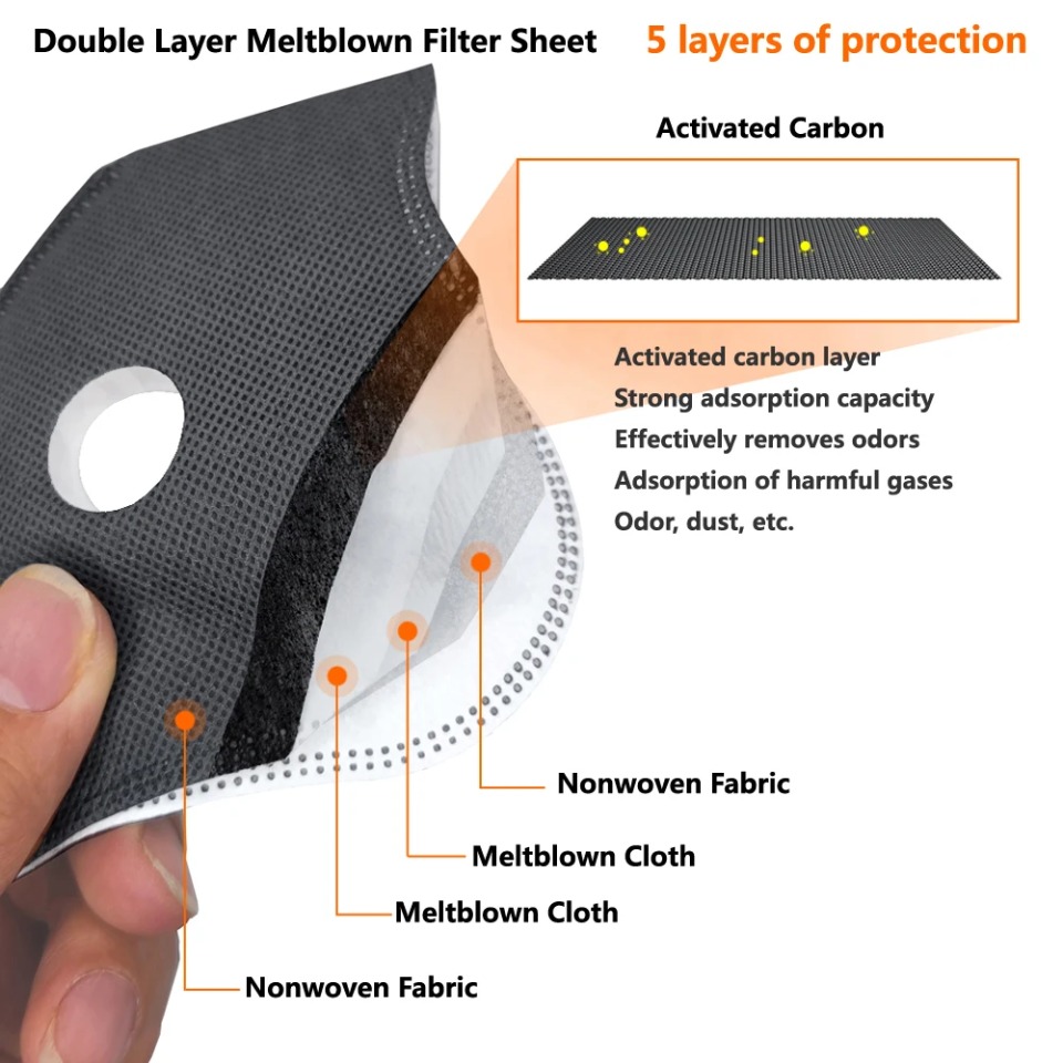 활성탄 필터 마스크가 포함된 1PCS 사이클링 마스크  - Dust Mask Construction 리뷰 및 가격